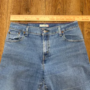 Levis 550 Relaxed Boot Cut Jeans Womens 12‎ M Blue Denim Stretch VTG y2k western thumbnail 5