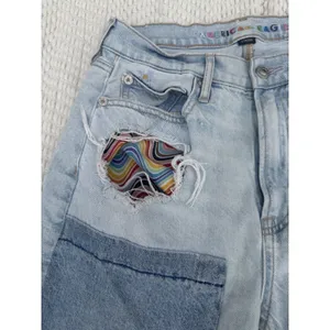 American Eagle Strigid Highest Rise Baggy‎ Straight Pride Jeans Size 5/ 27" thumbnail 3