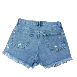 Agolde Parker Denim Shorts Size 25 Blue Distressed Frayed Cutoff High Rise thumbnail 3