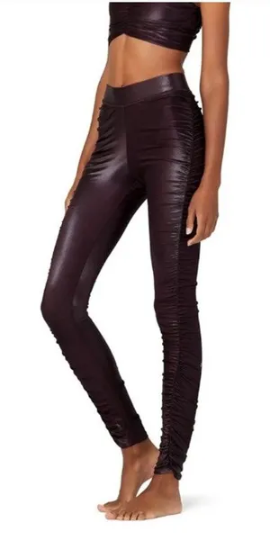 Alo yoga High-Waist Cinched Legging Oxblood Shine Purple Womens Large thumbnail 1