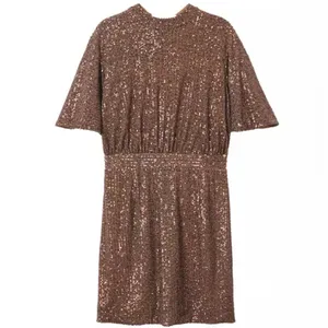 Nwot Mng Mango All Over Sequence Gold Tie Back Party Wear Dress Sz-16 thumbnail 9
