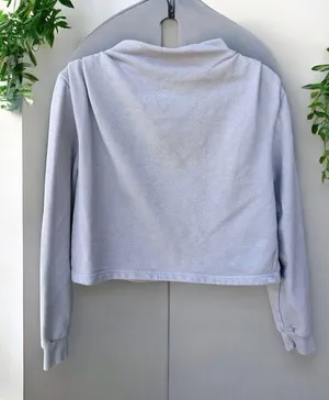 Zara Mock Neck Cropped Sweatshirt Small thumbnail 1