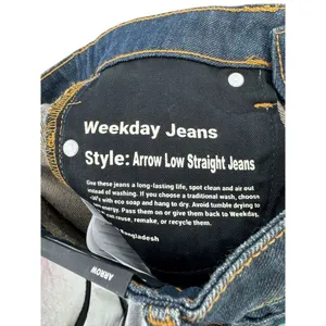 New Weekday Arrow Low Straight Jeans Women's Size 23/34 Relaxed‎ Organic Cotton thumbnail 8
