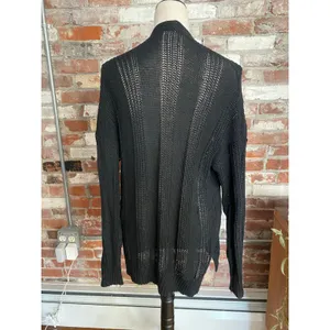 SHEIN Black Open Front Cardigan Knit Sweater Pockets Size S thumbnail 5