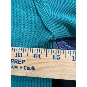 We The Free Free People Teal Green Waffle Knit Thermal Exposed‎ Seam Top Small thumbnail 5