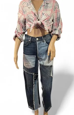 Revice Denim Matchmaker Patchwork Love At First Sight Jeans Womens Size 25 thumbnail 2