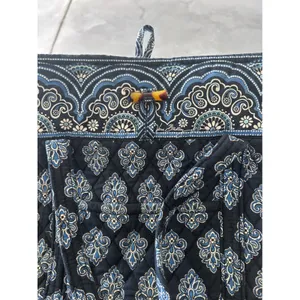 Vera Bradley Tote Bag Womens Large Blue Night and Day Quilted Cotton Excellent thumbnail 6