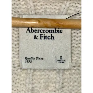 Abercrombie & Fitch Cream Cable Knit Button Front V-Neck Cardigan Sweater Size S thumbnail 3