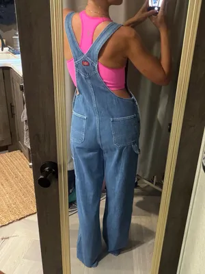 Dickies 100% Cotton Denim Jean Overalls Size 00 thumbnail 4