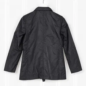 J.Crew Black Nylon Rain Jacket Womens Small Double Breasted Lightweight Coat thumbnail 2