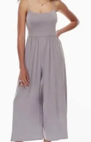 Aritzia Wilfred Light Gray Wide-Leg Jumpsuit thumbnail 1
