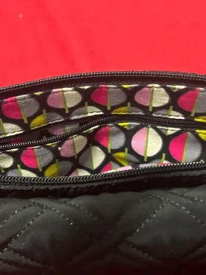 Vera Bradley Quilted Black Shoulder Bag with Patent Trim NEW thumbnail 8