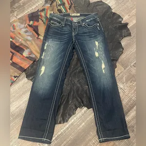 Women's BKE Sabrina Stretch Low Rise Boot Cut Jean Med Wash Chunky Side … thumbnail 5