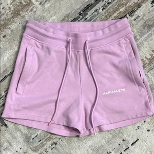 Alphalete Pink Athletic Shorts with Elastic Waistband and Drawstring thumbnail 1
