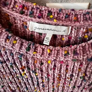 Generation K Pink Confetti Chenille Crew Neck Sweater XL Soft Cozy thumbnail 7