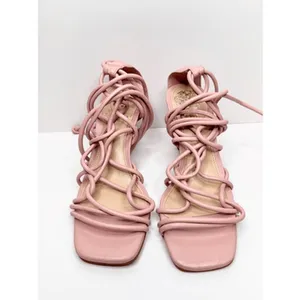 Vince Camuto Pink Strappy Lace Up Heels Square Toe Knotted Sandals Size 5.5 thumbnail 4