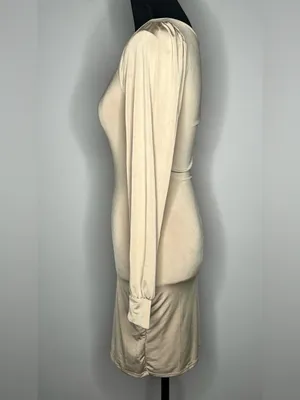 Gaze Cream Long Sleeve Bodycon Dress thumbnail 3