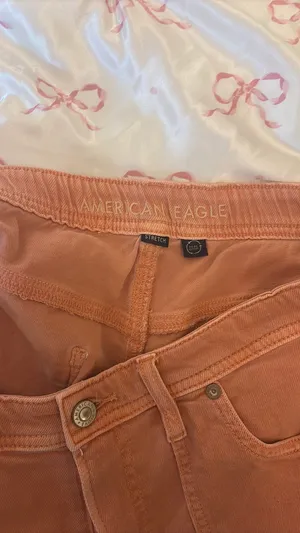 Orange American Eagle jean shorts thumbnail 4