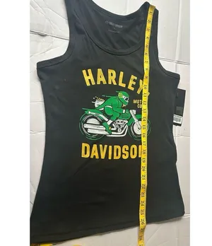 Harley Davidson Women's Graphic Sleeveless Black Tank Top Speedy Leprechaun Sz S thumbnail 7