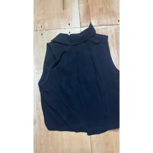 Kylie Paige Black Linen Blend Button‎ Down Collared Vest Top Womens Small thumbnail 4