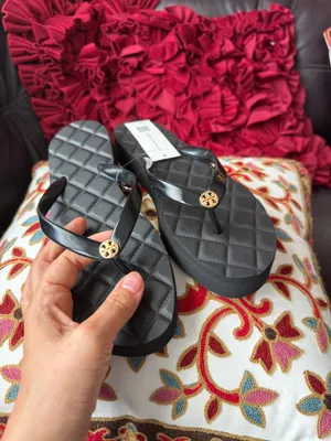 Tory Burch 2 inches platform Willa flip flop Sandals with Gold Emblem NWT black thumbnail 5