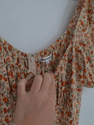 Reformation Teyana Dress Size 8 Floral Print Pink Orange Cream thumbnail 4