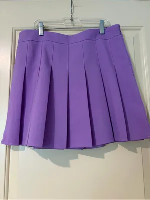 Fashion Lavender Pleated Mini Skirt Size L thumbnail 2