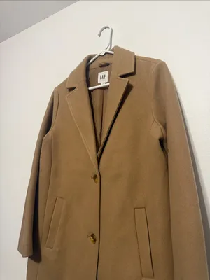 GAP Camel Single-Breasted Wool Trench Coat thumbnail 4