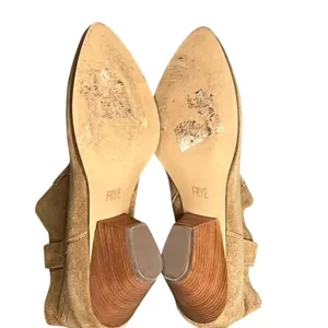 Frye‎ Reina Ankle Boots 10 Cognac Suede Western Ankle Zip Stacked Heel Booties thumbnail 13