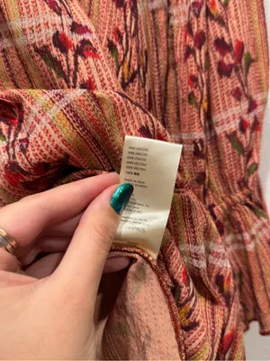Free People Jackie Mini Dress M Rust Floral Plaid Boho NWOT thumbnail 13