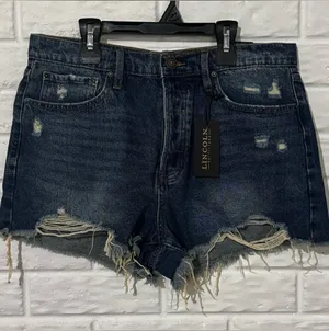 Lincoln Outfitters High Rise Jean Shorts Women’s 14 Medium Wash Denim 2.5” thumbnail 1