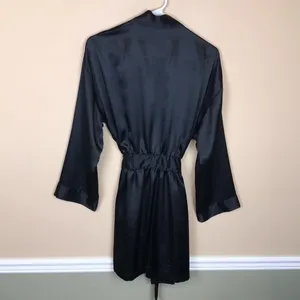 Victoria’s Secret Women’s Silky Black Intimate Kimono Sleep Lounge Robe One Size thumbnail 6