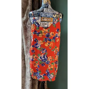 Lulus‎ V-Neck Sleeveless Red Floral Print Mini Dress XL Made in USA thumbnail 4