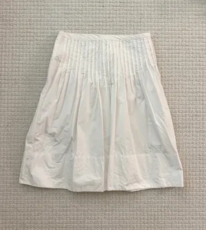 Free People White Pleated Midi Skirt thumbnail 4