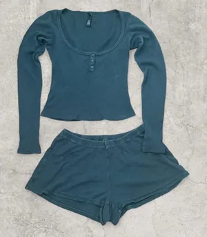 Skims waffle knit sleep set thumbnail 1