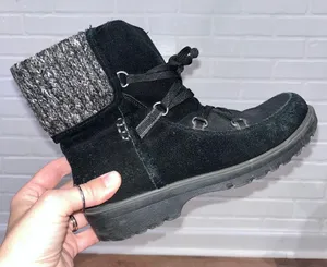 BareTraps Leather Fur-Lined Lace-Up Boots thumbnail 1