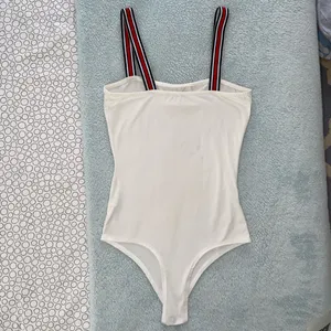 White Striped-Trim Bodysuit thumbnail 2