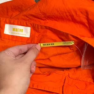 💙NWOT Maeve Anthropologie‎ Orange Pleated Poplin Shorts thumbnail 4