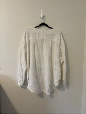 Free People We The Free‎ Oversized Plato Santo Gauze Top Medium thumbnail 3