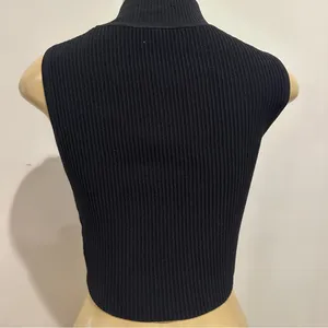 Altar’d State Ribbed Mock Neck Top Sz XS Black Sleeveless Shirt thumbnail 6