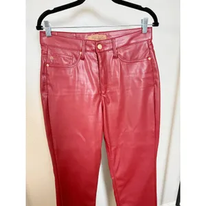 Judy‎ Blue Tummy Control Red Leather Straight Pant Size 5/27 thumbnail 8