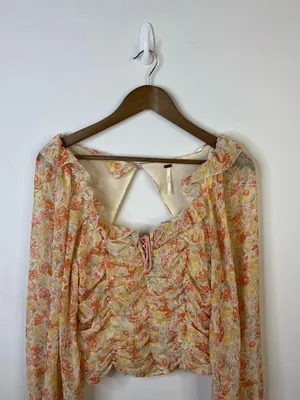 Free People Mabel Floral Print Top Size Medium thumbnail 2