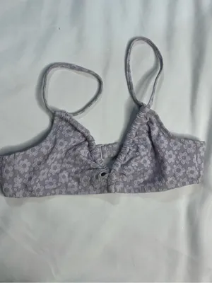 aerie Lavender Floral Lace Bikini Top thumbnail 4