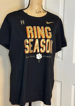 Clemson Tigers Nike 2018 National Champions “RING SEASON” T-Shirt BLACK GOLD thumbnail 1