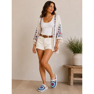 Azalea Wang Murphey‎ White Multi Crochet Granny Square Platform Mules Clogs 7 thumbnail 2