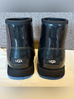 UGG Classic Clear Mini Boot Women’s 6 Black Waterproof Shearling Rain Boots thumbnail 2