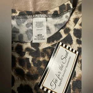 Leopard and Black Flowy Top Tunic Size 3XL NWT thumbnail 6