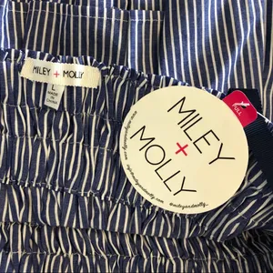🔷Miley & Molly Blue Stripe Peplum Tank Blouse thumbnail 3