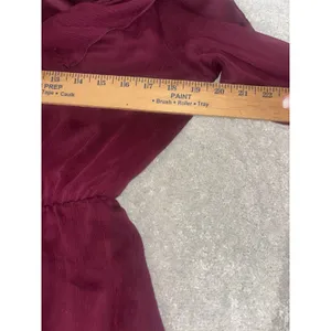 autres filles dress ruffle burgundy EUC medium lined Faux Wrap Midi thumbnail 9