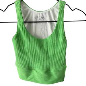 Year of Ours Gym Crop Bra Ribbed Tank‎ Neon Kiwi Green XS thumbnail 4